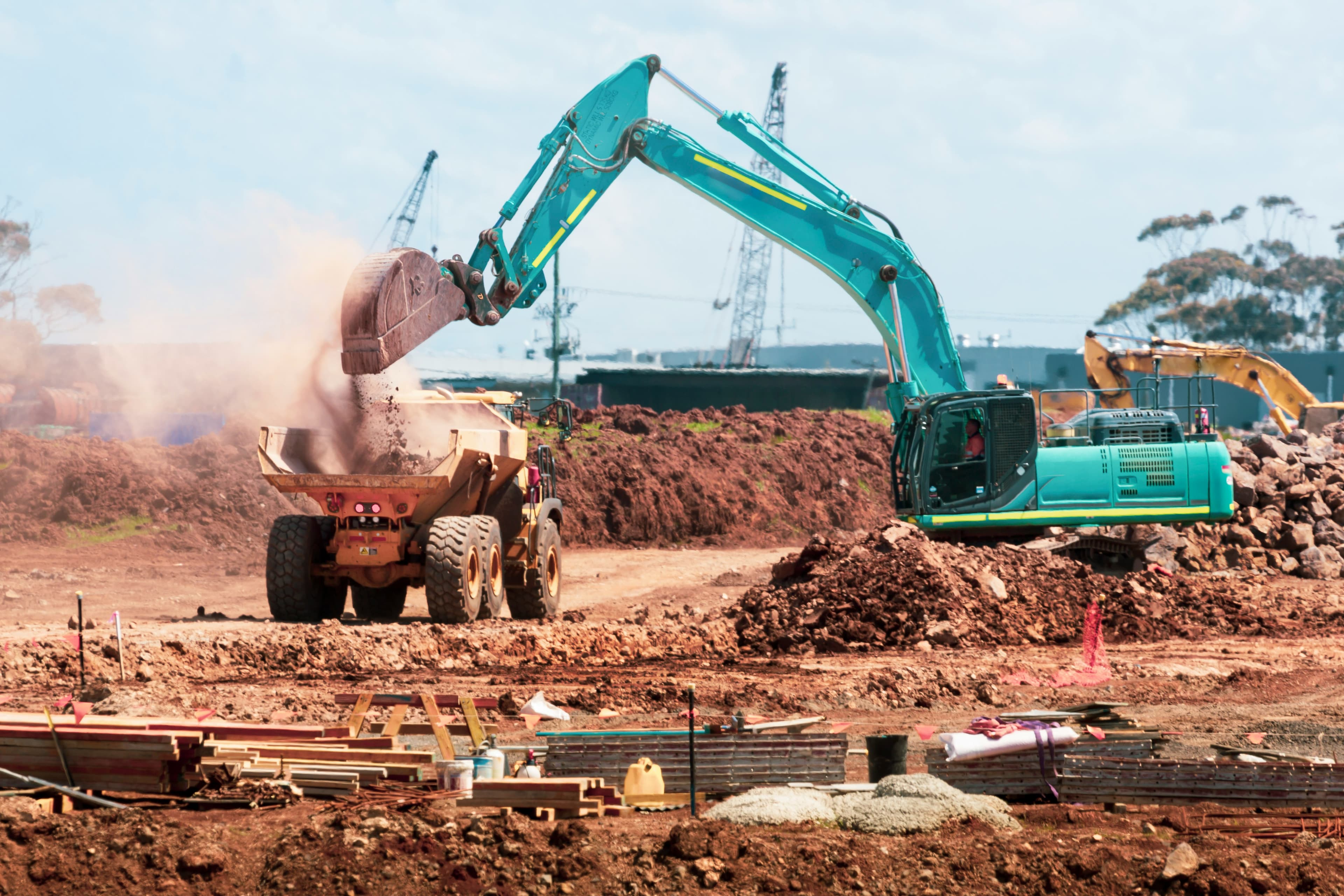 Chantier terrassement avec Krewsite