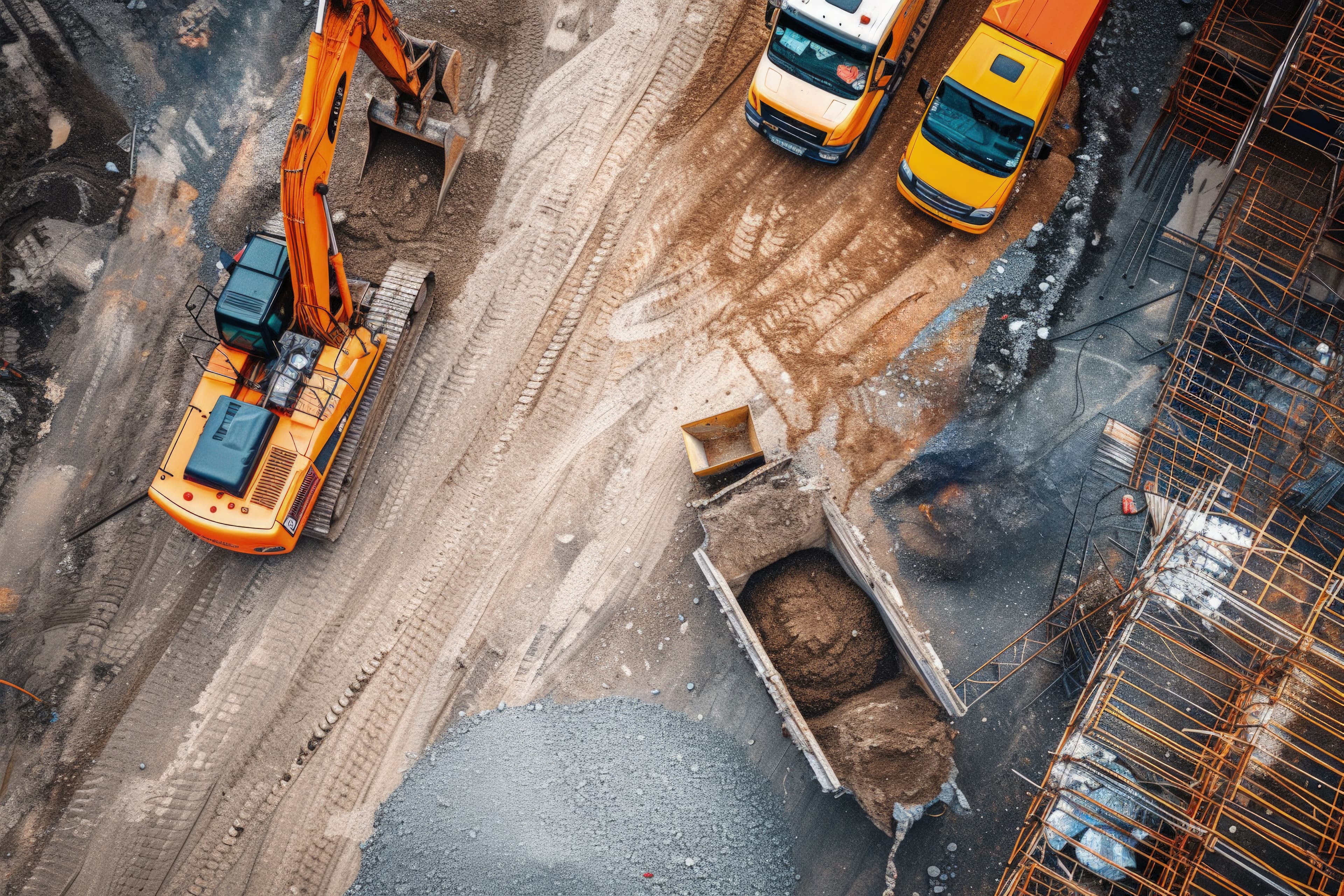 Chantier travaux publics avec Krewsite
